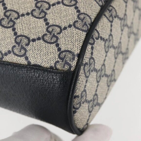 GUCCI GG Supreme Shoulder Bag PVC Navy Gold 001 084 0853 Auth 142551 - Picture 10 of 16